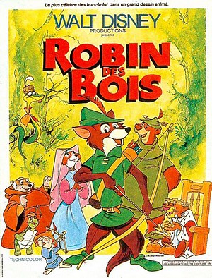 Affiche de Robin des bois, des studios Disney, 1974